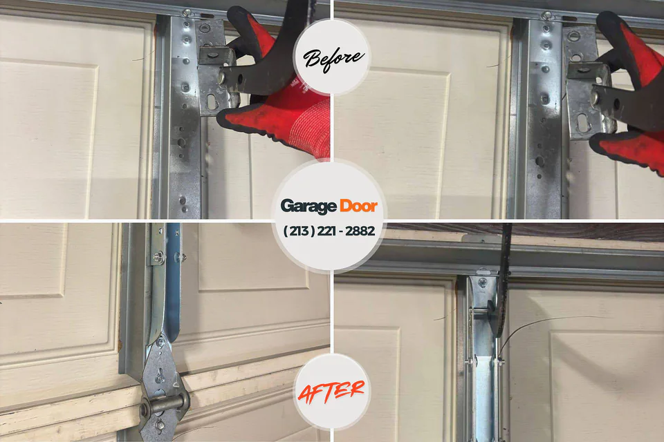Before and after: garage door repair Dale, IN
